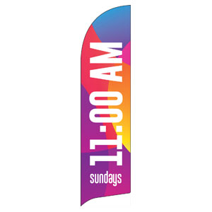Curved Colors 11 AM Flag Banner