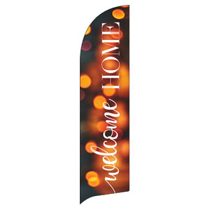 Welcome Home Lights Flag Banner