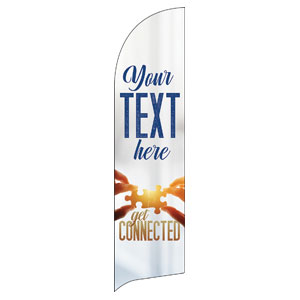 Connected Your Text Flag Banner