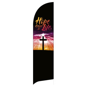 Hope Life Cross Flag Banner