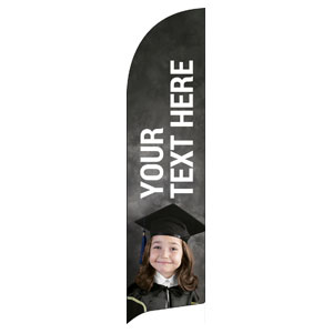 Cap and Gown Your Text Flag Banner