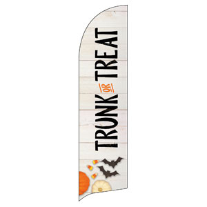 Trunk or Treat White Wood Flag Banner