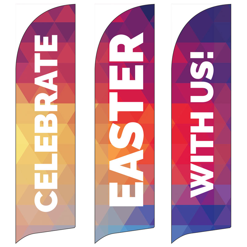 Banners, Geometric Bold Products, Geometric Bold Easter Flag Set, 2' x 8.5'