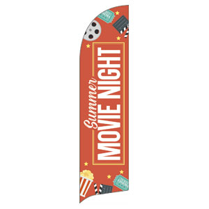 Summer Movie Night Flag Banner