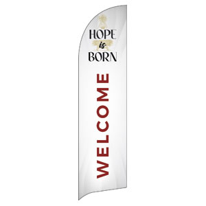 Hope is Born Manger Flag Banner