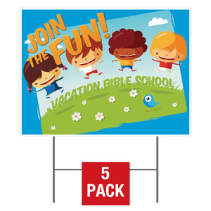 VBS Join The Fun Yard Signs - Stock 1-sided