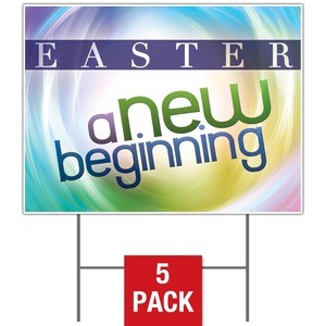 Easter Spiral Yard Signs - Stock 1-sided