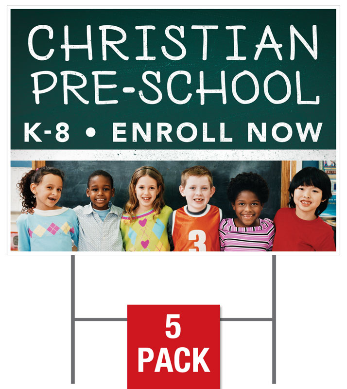 Yard Signs, Children's Ministry, Enroll Kids Preschool, 18 x 24