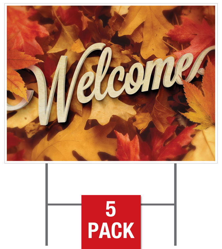 Yard Signs, Fall - General, Welcome Leaf Pile, 18 x 24