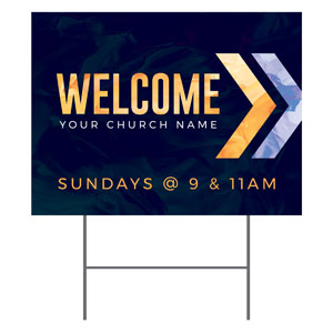 Invited Gold Purple Chevron 18"x24" YardSigns