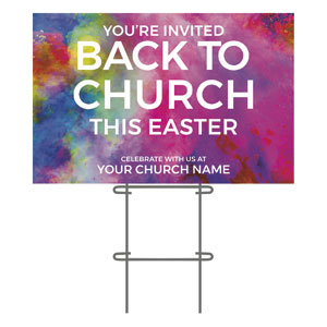 Back to Church Easter 36"x23.5" Large YardSigns