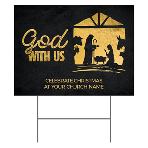 God With Us Gold 18"x24" YardSigns