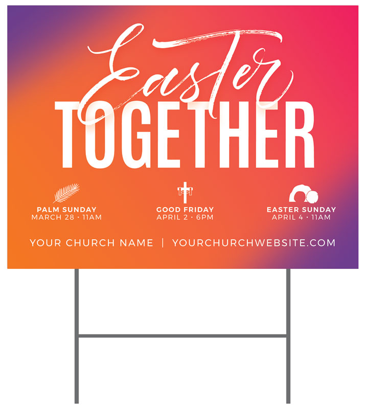 Yard Signs, Easter, Easter Together Hues, 18 x 24