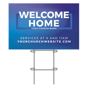 Welcome Home Blue 36"x23.5" Large YardSigns