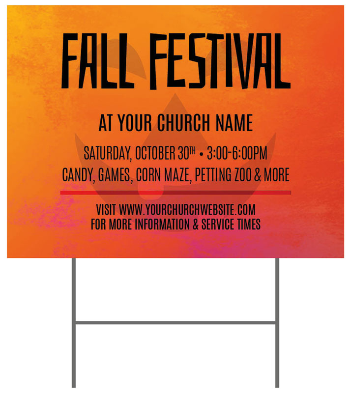 Yard Signs, Fall - General, Orange Fall Festival, 18 x 24