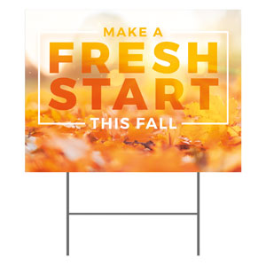 Fresh Start Fall Yard Signs - Stock 1-sided
