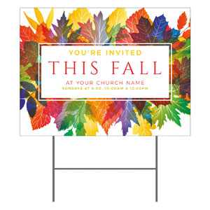 Colorful Leaves Invited 18"x24" YardSigns