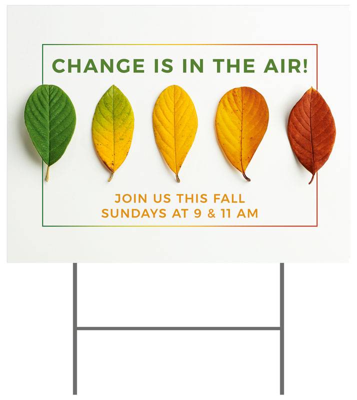 Yard Signs, Fall - General, Change Fall Leaves, 18 x 24