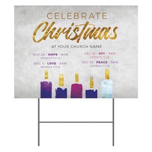 Christmas Advent Candles YardSigns