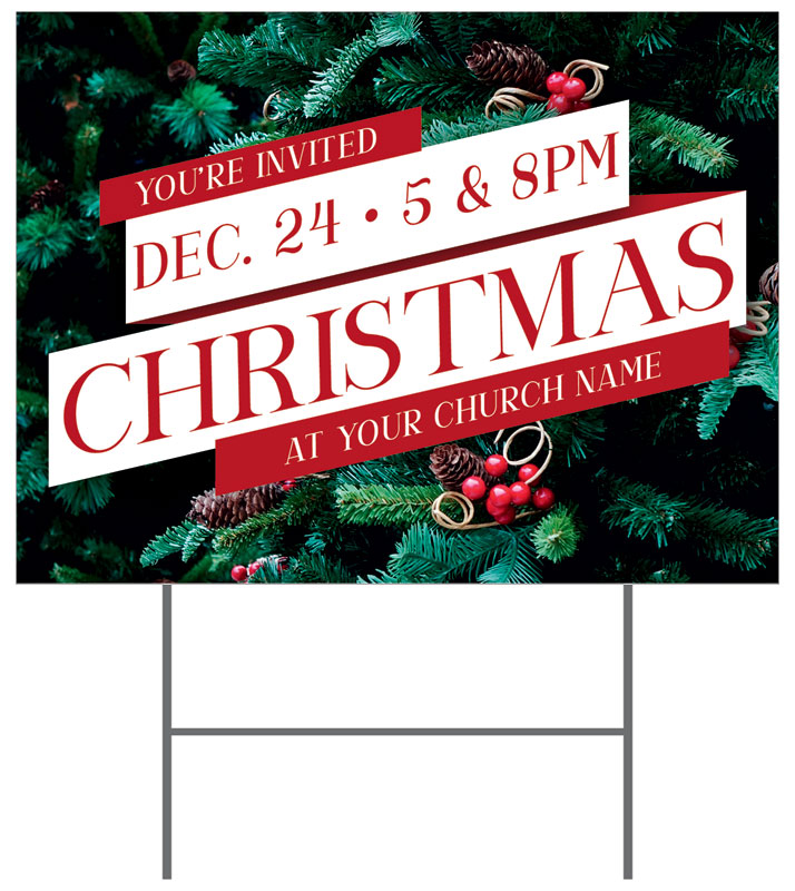 Yard Signs, Christmas, Celebrate Christmas Pine, 18 x 24