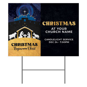 Nativity Begins with Christ YardSigns