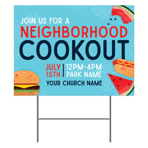 Neighborhood Cookout 18"x24" YardSigns