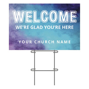 Blue Stucco 36"x23.5" Large YardSigns