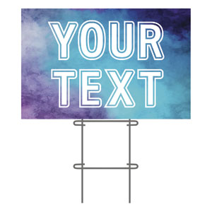 Blue Stucco Your Text 36"x23.5" Large YardSigns