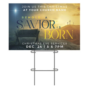 Behold A Savior Is Born 36"x23.5" Large YardSigns