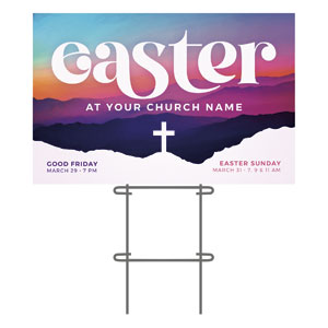 Easter At Mountains 36"x23.5" Large YardSigns