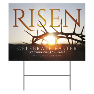 Easter Risen Crown 18"x24" YardSigns
