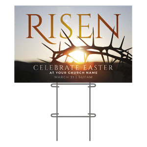 Easter Risen Crown 36"x23.5" Large YardSigns