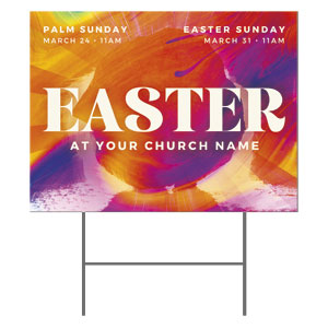 Easter Tomb Color Rays 18"x24" YardSigns