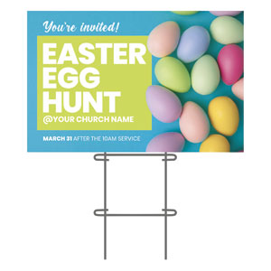 Egg Hunt Invited 36"x23.5" Large YardSigns