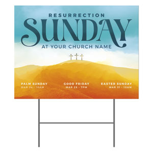 Resurrection Sunday Crosses 18"x24" YardSigns