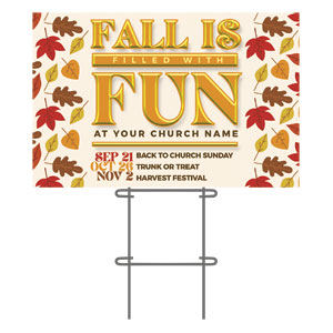 Fall Is Fun Leaves 36"x23.5" Large YardSigns