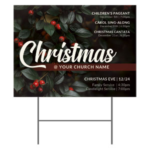 Christmas Red Berries 18"x24" YardSigns