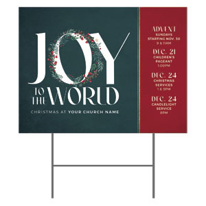 Joy to the World Wreath 18"x24" YardSigns