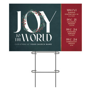 Joy to the World Wreath 36"x23.5" Large YardSigns