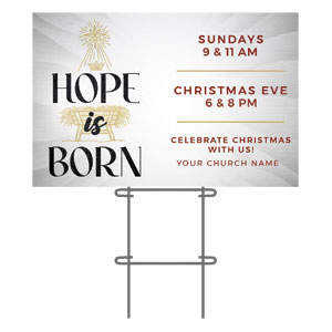 Hope is Born Manger 36"x23.5" Large YardSigns