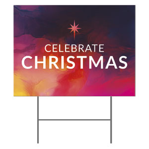 Vibrant Paint Christmas Yard Signs - Stock 1-sided