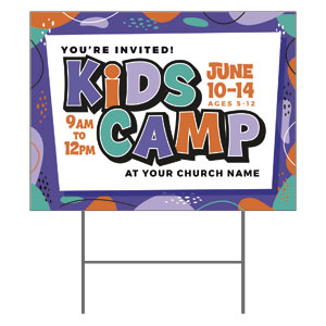 Kids Camp Purple 18"x24" YardSigns