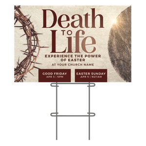 Death To Life Crown 36"x23.5" Large YardSigns
