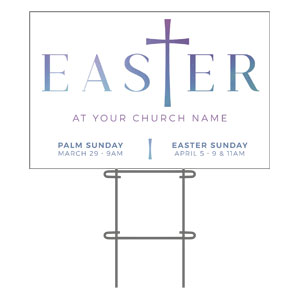 Easter Cross Hue 36"x23.5" Large YardSigns