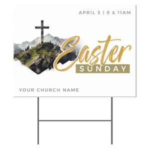 Easter Sunday Cross 18"x24" YardSigns