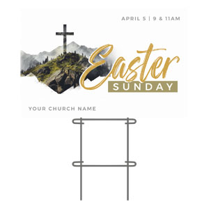 Easter Sunday Cross 36"x23.5" Large YardSigns